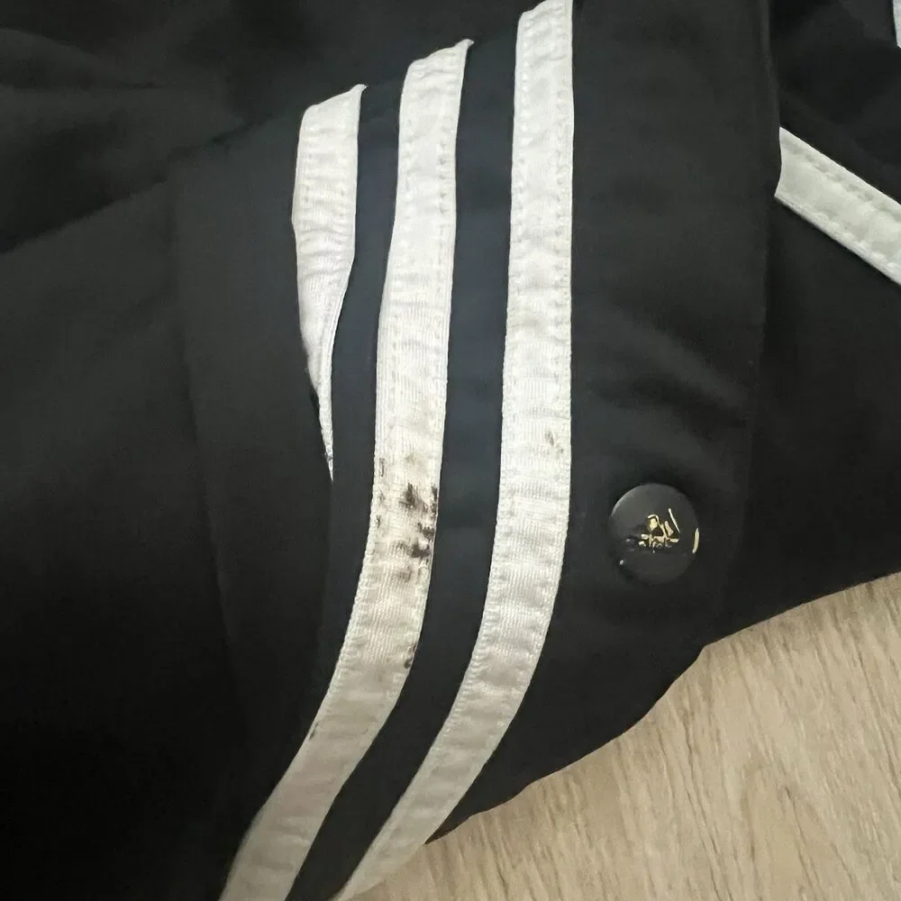 Vintage 2000s Adidas Black White Stripe Track Pants Baggy Y2K Mens M